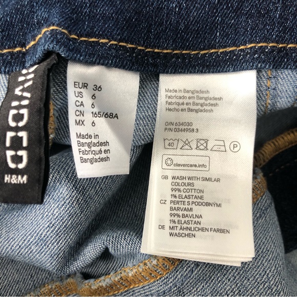 Divided H&M Patchwork Denim Skirt SZ 6 - Picture 3 of 8